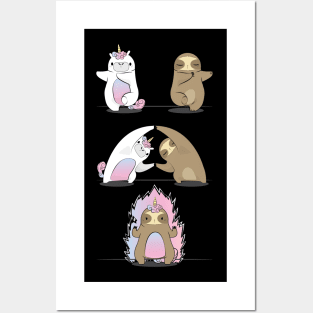 Sloth with Unicorn Fusion Posters and Art